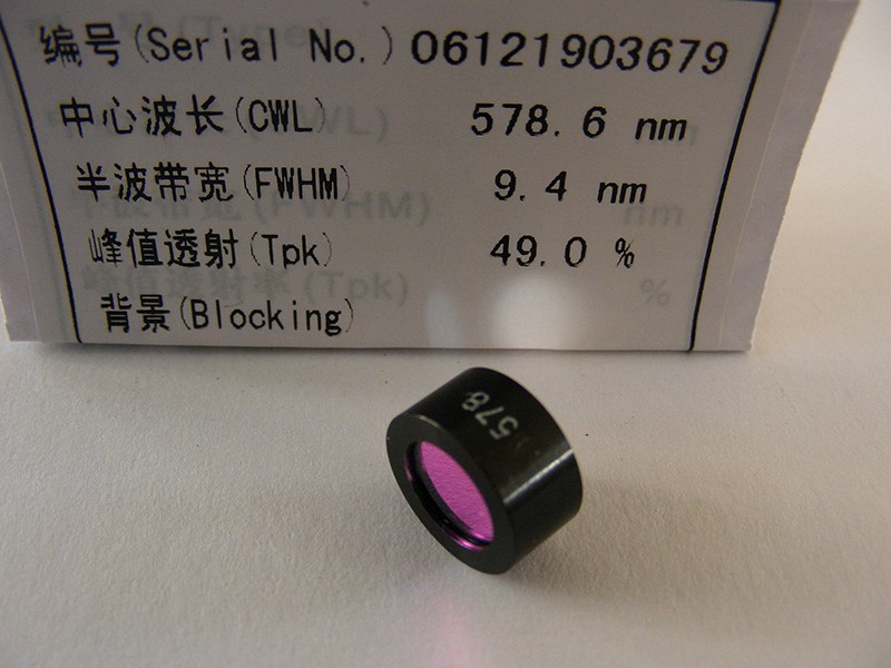 濾光片 NBP578超窄帶濾光片